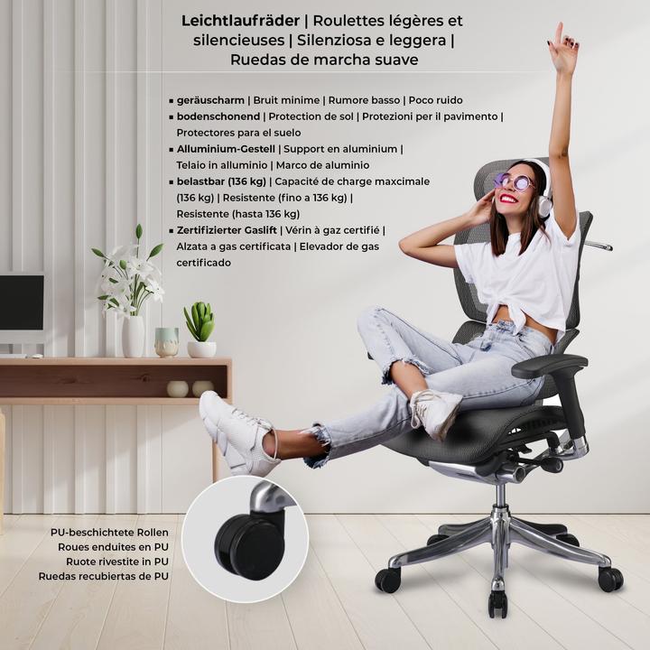 Actual product image CLP Office chair Norfolk Ergonomic, grey