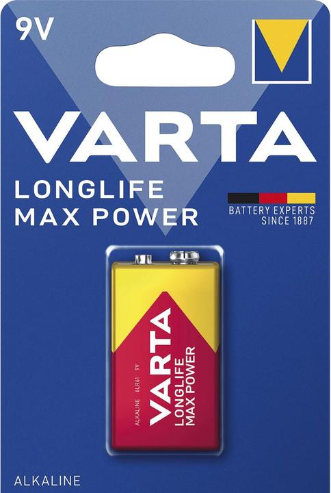 Produktbild Varta Longlife Max Power (1 Stk., 9V Block, 580 mAh)