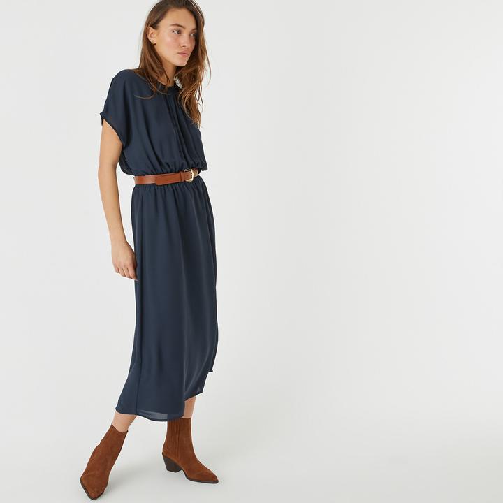 Image du produit La Redoute Collections Maxi-robe évasée avec taille smockée (38)
