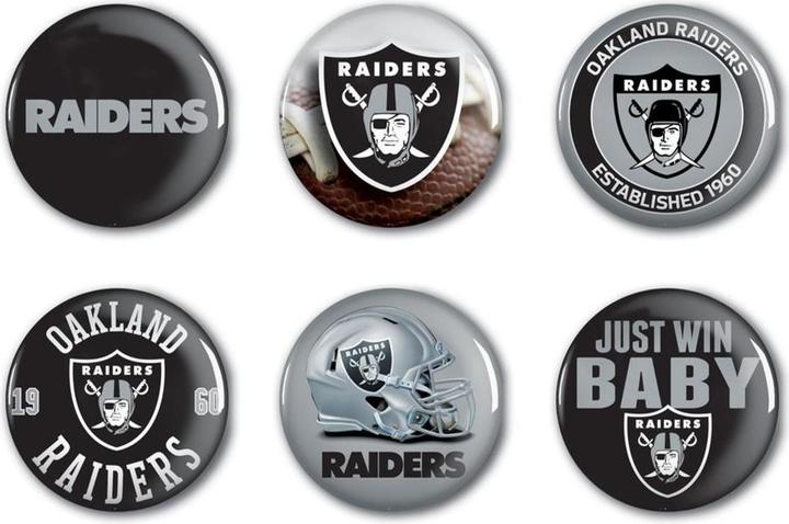 Actual product image NFL Las Vegas Raiders Button 6er Pack