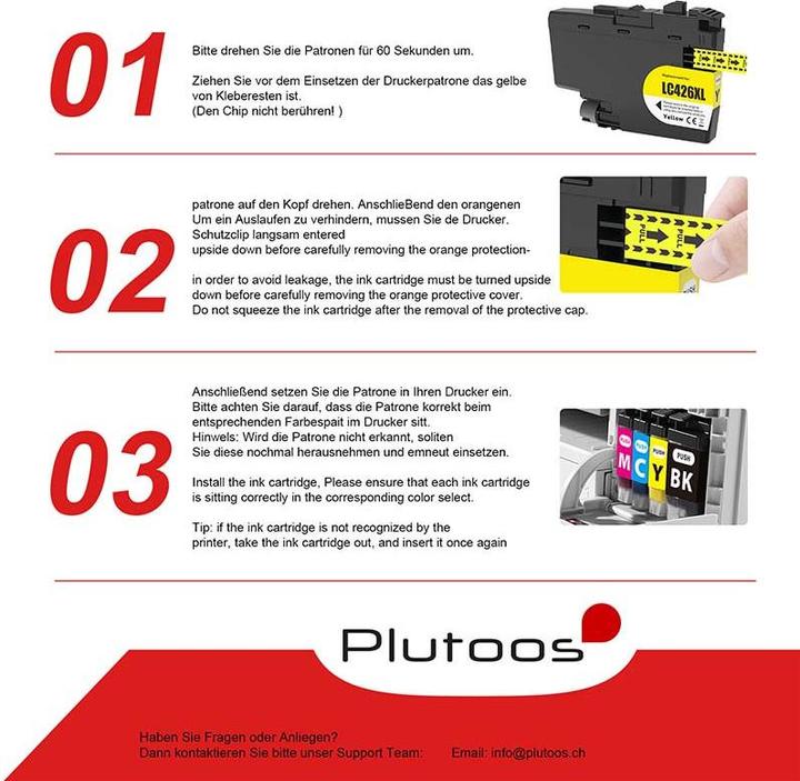 Immagine prodotto Plutoos Cartuccia Brother LC-426 compatibile, set da 4 colori