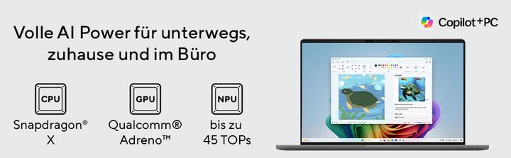 Actual product image ASUS Zenbook A14 (14", Snapdragon X Plus X1P-26-100, 32 GB, 1000 GB, DE)