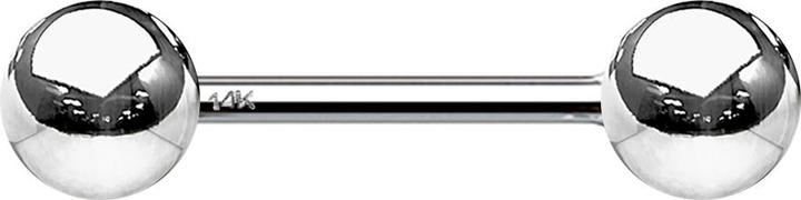 Produktbild Star Piercing Micro Barbell 14k weissgold mit Kugel (ohne Messing, 14k Gold)