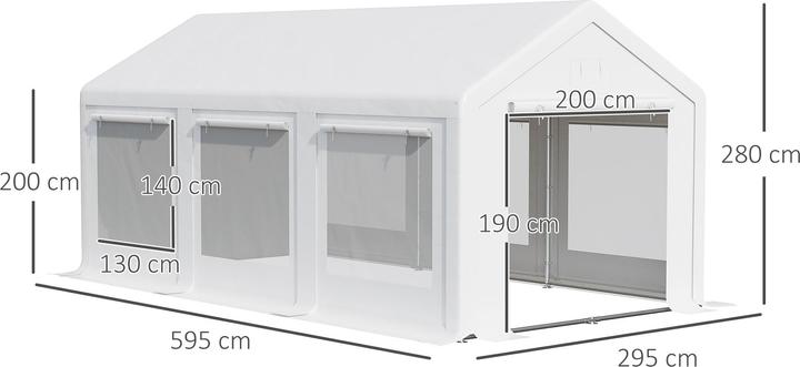 Immagine prodotto Outsunny Tenda per feste con pareti laterali rimovibili (595 cm, 295 cm)