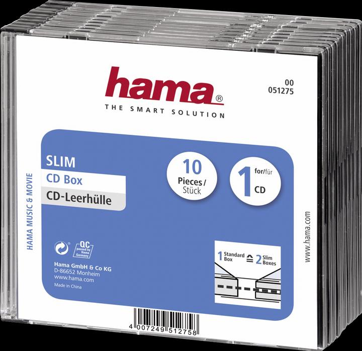 Image du produit Hama 1x10 CD Sleeve Slim-Line