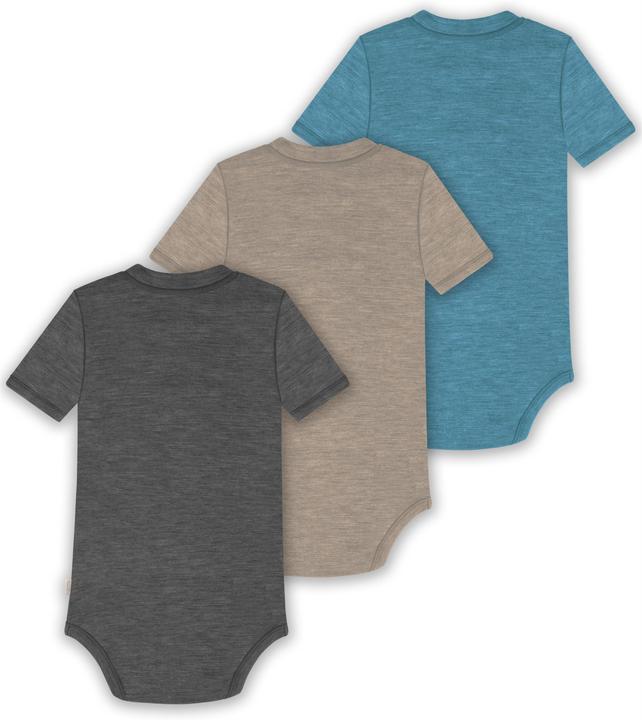 Image du produit Normani Lot de 3 bodies manches courtes bébé mérinos "Tihoi" - 9323 (74)