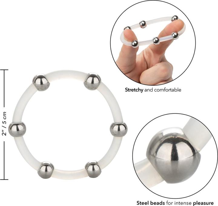 Image du produit CalExotics Anneau en silicone perlé en acier XL (5 cm)