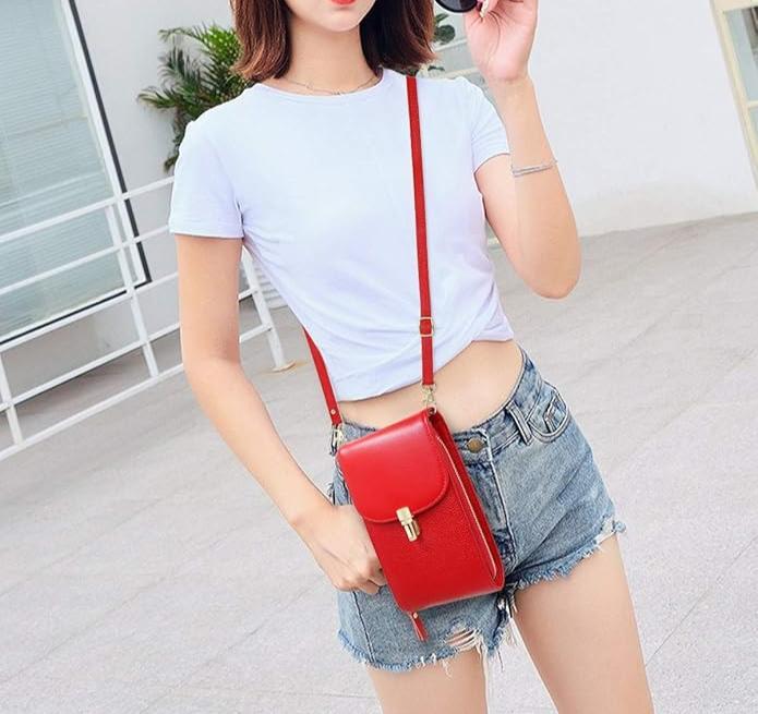 Image du produit Only-Bags.Store Étui pour téléphone portable en cuir véritable, sac à bandoulière, sac à bandoulière, 8 fentes pour