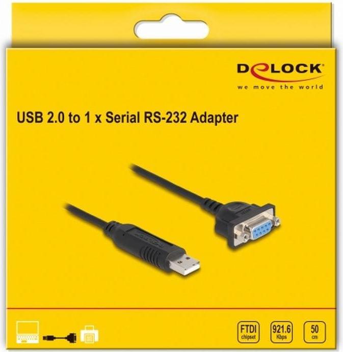 Produktbild Delock USB 2.0 zu Seriell RS-232 Adapter mit kompaktem serie (0.50 m)