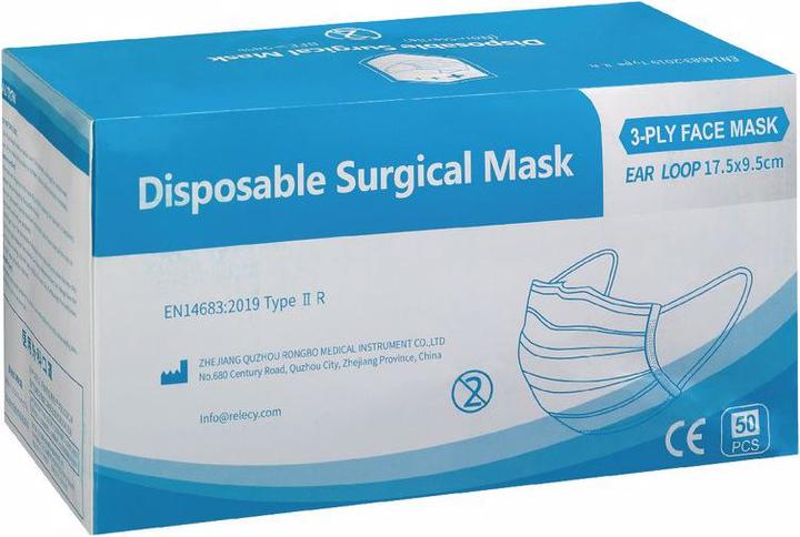 Image du produit BRW Masque d'hygiène type II R, 3 plis, 50x (Type IIR, 50 x)
