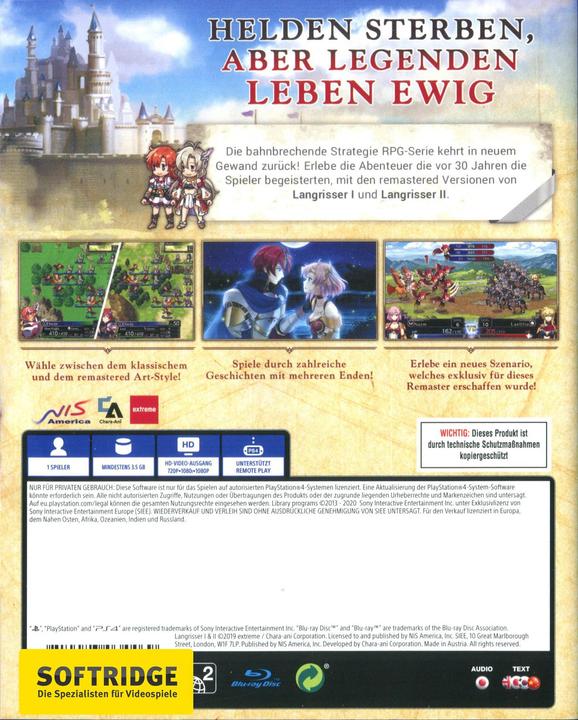 Image du produit NIS Langrisser 1 + 2 (PS4, EN)