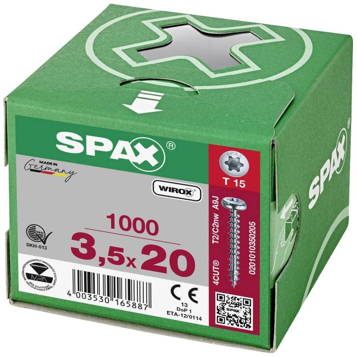Image du produit Spax Vis à panneaux d'aggloméré PH T15 3,5x20 mm (1000 Vis par pièce)