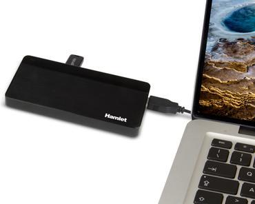 Immagine prodotto Hamlet XHUB70036 hub di interfaccia USB 3.2 Gen 1 (3.1 Gen 1) Type-B 5000 Mbit/s Nero (USB-B, 7 Porti)