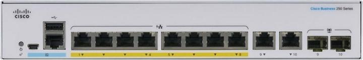 Actual product image Cisco PoE+ Switch CBS250-8FP-E-2G-EU 10 Port (10 Ports)