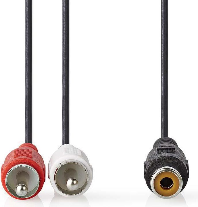 Actual product image Nedis Subwoofer cable 2 x cinch plug - cinch socket 0.2 m (0.20 m, Cinch)