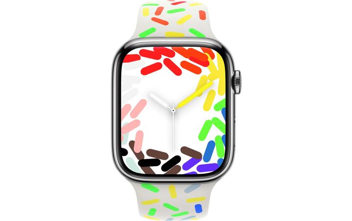 Immagine prodotto Apple Pride Edition Sport Band S/M (45 mm, Fluoroelastomero)
