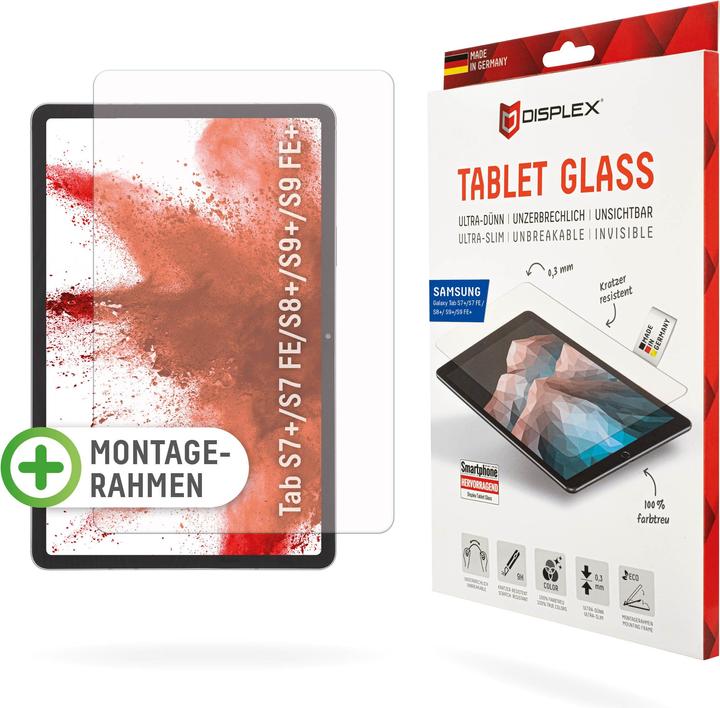 Displex Tablet Glass, Tablet Schutzglas (1 Piece, Galaxy Tab S7+, Galaxy Tab S7 FE, Galaxy Tab S8+, Galaxy Tab S9+)