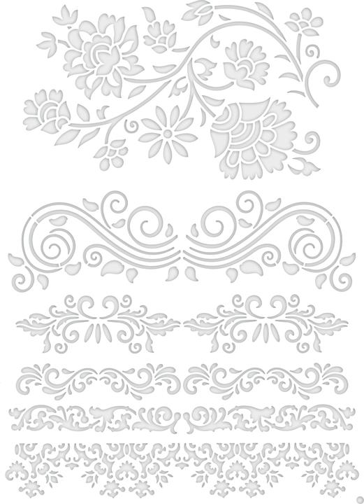 Immagine prodotto Pronty Crafts Stencil "bordi barocchi", A4 (Trasparente)