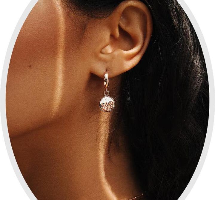 Produktbild C. Jungle Ohrringe Creolen Ava2 Handgemacht Sterling Silber mit 18 Karat Roségold plattiert Ultra ho (18 Karat Roségold plattiert, Silber, Ultrahochfester-Beton)