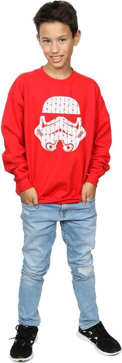 Actual product image Star Wars Boys Christmas Stormtrooper Helmet Sweatshirt (116)