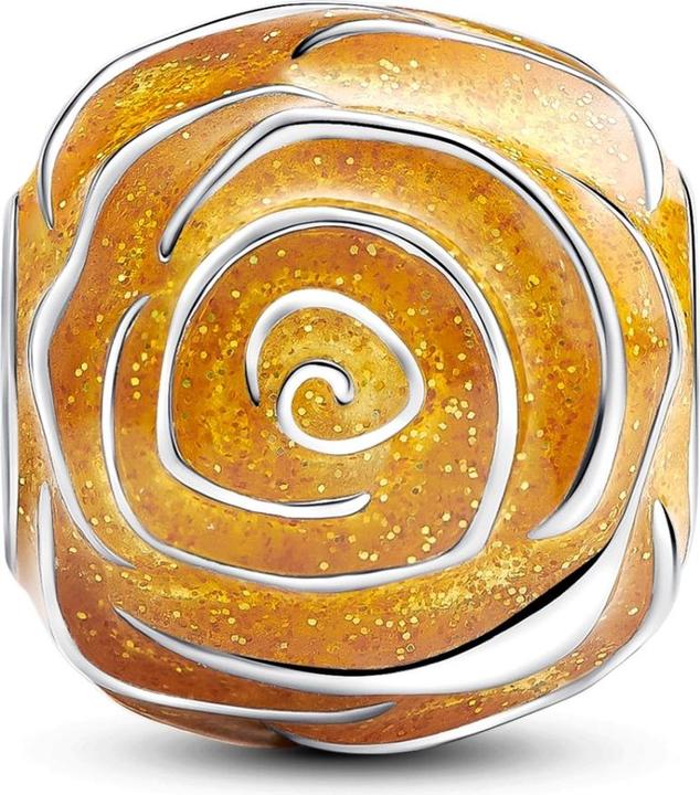 Actual product image Pandora Yellow Blooming Rose Charm (925 silver, Enamel)