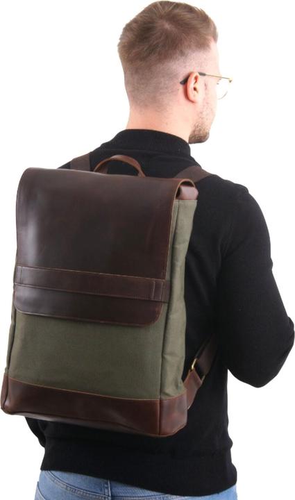 Produktbild Buckle & Seam Canvas Rucksack Morris Canvas Gün / Innenfutter (16 l)