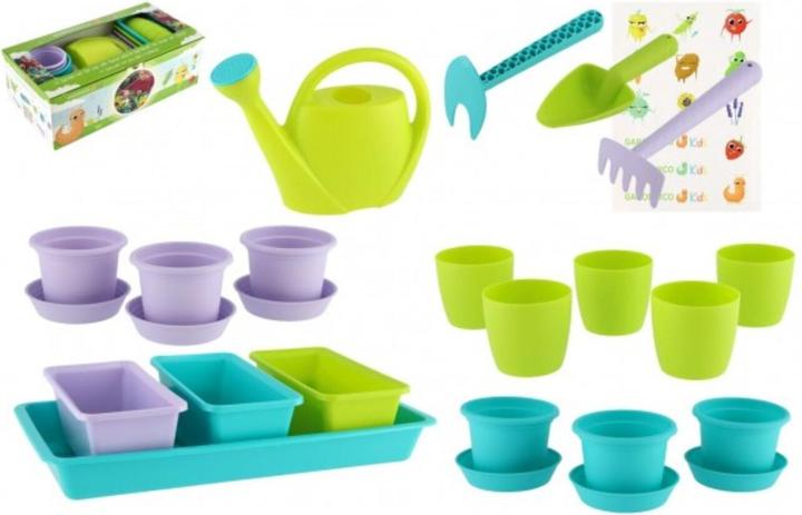 Actual product image Gardenico Kids large garden set with garden tools and pots for children