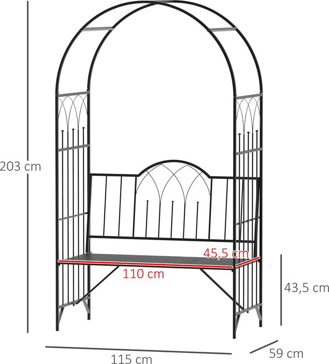 Actual product image Outsunny Bench with rose arch