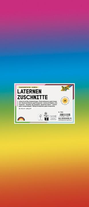 Produktbild Folia Regenbogen-Transparentpapierzuschnitte, 220 x 510 mm (115 g/m², 1 x)