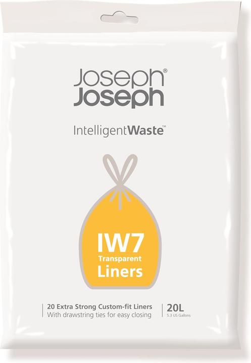 Produktbild Joseph Joseph IW7 Transparent Bin Liners, Ideal for Recycling- Pack of 20, Clear, 20 Litres- Designed for Totem Co (20 x, 20 l)