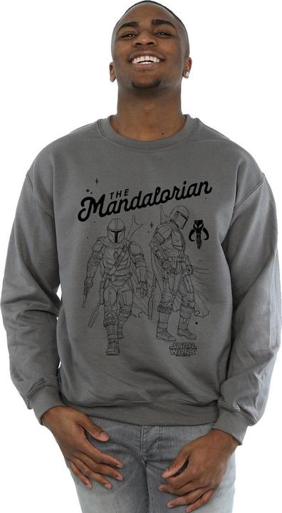 Actual product image Star Wars Mens The Mandalorian Hunter Profile Sweatshirt (XXL)