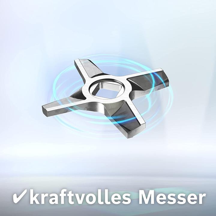 Produktbild Bosch Hausgeräte Fleischwolf-Aufsatz, Stopfer, Edelstahl Loch-Scheibe 4,5 mm, MUZ5FW1