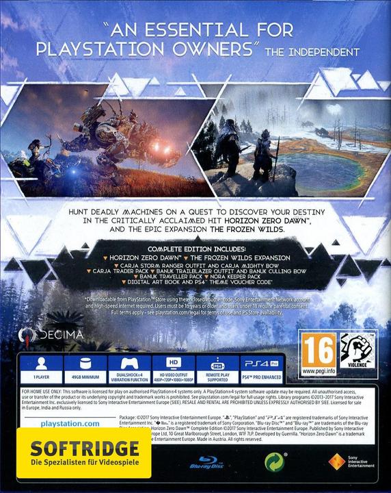 Actual product image Sony Horizon Zero Dawn - Complete Edition (PS4, Multilingual)