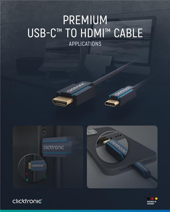 Produktbild clicktronic Casual USB-C™/HDMI™ Adapterkabel, 3 m (3 m, HDMI)
