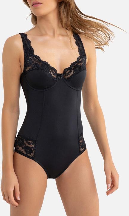 Immagine prodotto La Redoute Collections Body in microfibra con dettagli in pizzo (85 B)