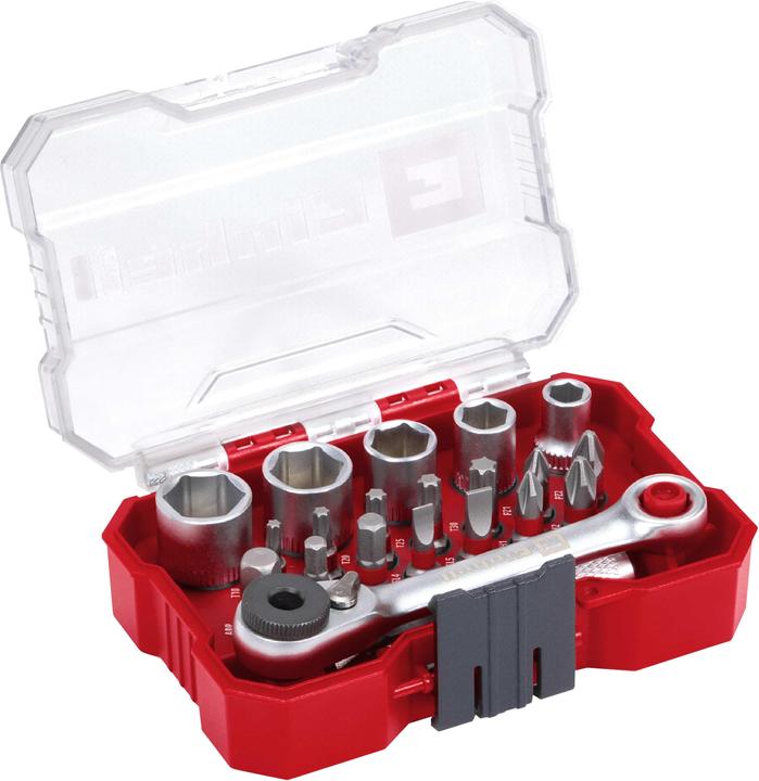 Immagine prodotto Einhell Set di inserti per chiavi a bussola 1/4" (6,3 mm) 21 pezzi 118683 (10 mm, 6 mm, 12 mm, 8 mm, 13 mm)