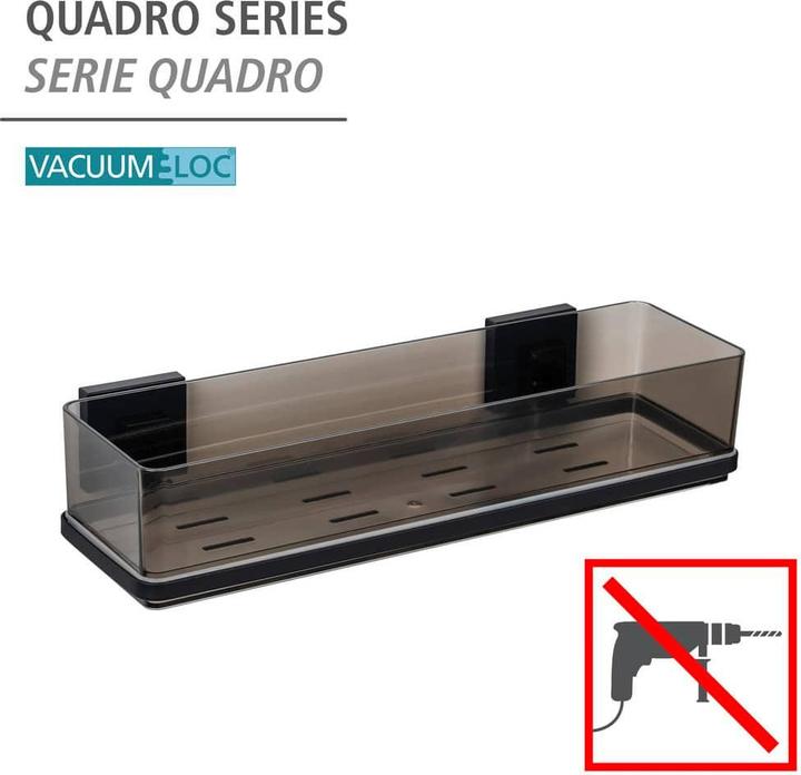 Image du produit Wenko Vacuum-Loc® Maxiablage Mod. Quadro Schwarz Befestigen ohne Bohren