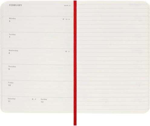 Image du produit Moleskine 18 mois Semaine Calendrier 2023/2024, Pocket/A6, 1 sem = 1 page, ligné à droite (A6, Anglais)