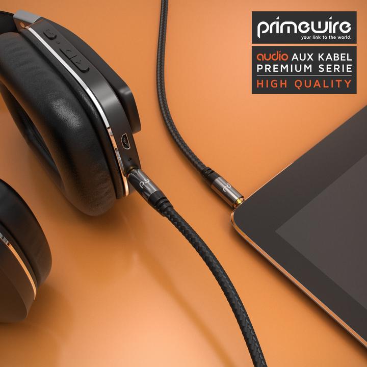 Immagine prodotto Primewire Cavo jack AUX da 3,5 mm, cavo audio con guaina in nylon, cavo audio da jack a jack da 3,5 mm (1.50 m, Connettore da 3,5 mm (AUX))