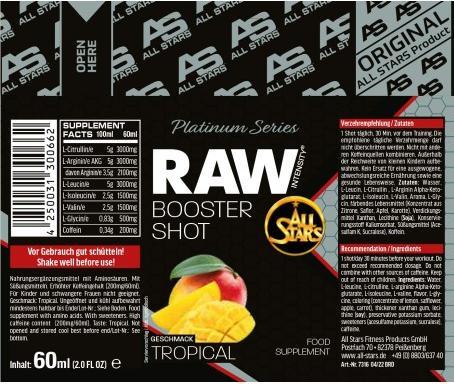 Immagine prodotto All Stars Raw Intensity Booster Shots (1 x 6 cl)