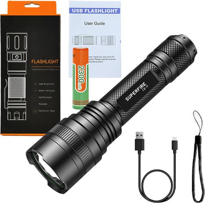 Produktbild Superfire Flashlight C8-H, 950lm, USB (16.70 cm, 950 lm)