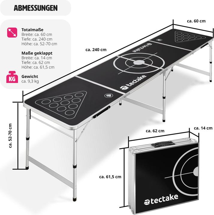 Produktbild tectake Bierpongtisch