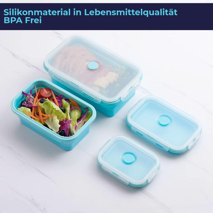 Produktbild König Design Gefrier Dosen Lebensmittel Vorrats Behälter Frischhaltedosen Deckel Faltbar (1.20 l)