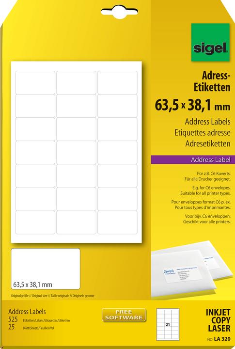 Actual product image Sigel Address labels