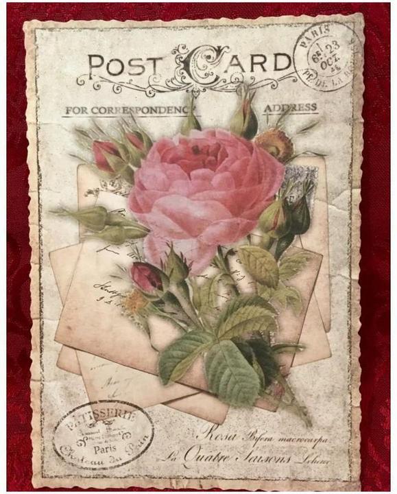 Actual product image Pappnoptikum Postcard Vintage Rose (with mica) (50 pcs.)