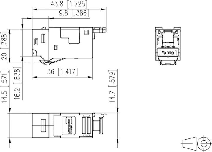 Produktbild Metz Connect Keystone RJ45Einbaumodul CAT 6a (Keystone Modul)