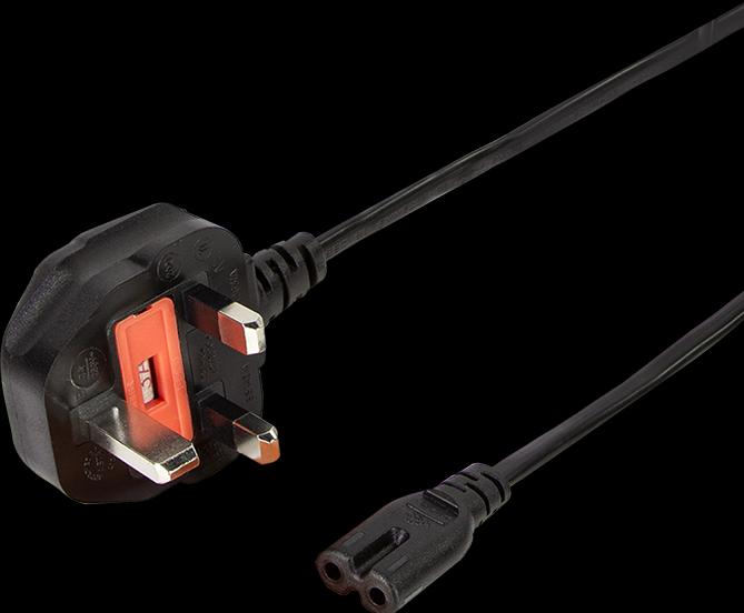Produktbild LogiLink Netzkabel, BS 1363 (UK) zu IEC C7, schwarz, 1,8 m (1.80 m)