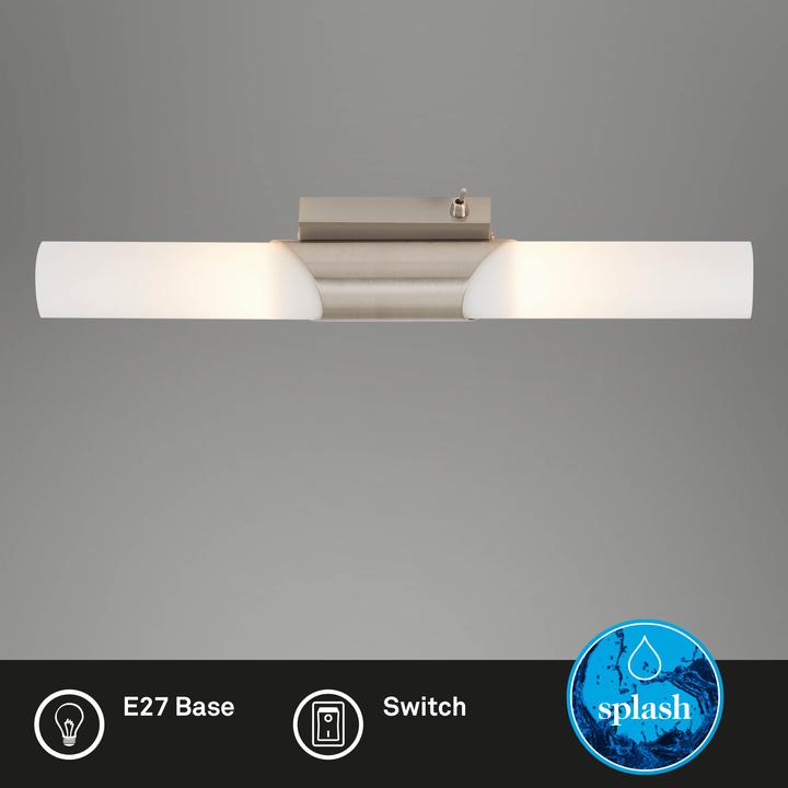 Actual product image Briloner Bathroom wall lamp, matt nickel, 2xE14/40W (E14)