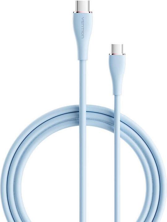 Image du produit Vention Câble USB-C 2.0 vers USB-C 5A TAWSG 1.5m Bleu clair Silicone (1.50 m, USB 2.0)