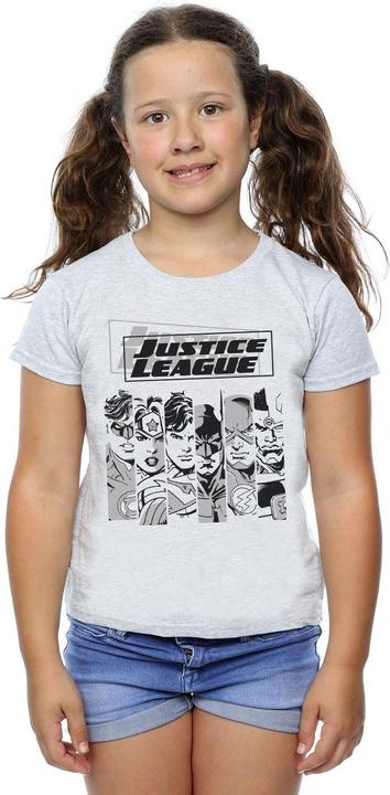 Actual product image Girls Justice League Stripes Cotton T-Shirt (140, 146)